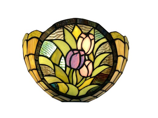 Applique da parete con tulipani in vetro colorato Serie Tiffan y Luz Special