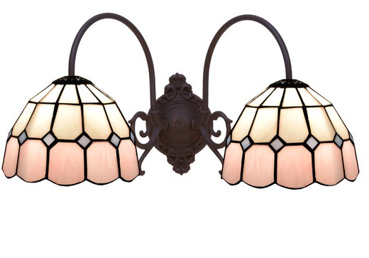 Double wall light with arms Tiffany Series Pink diameter 20x2cm