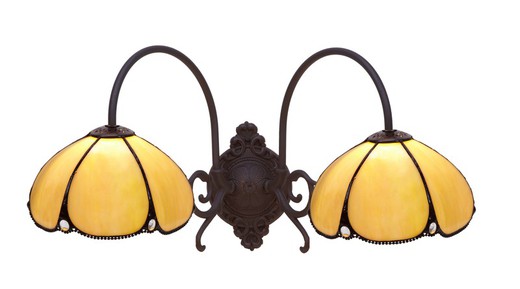 Lampada da parete doppia con bracci Tiffany Serie Virginia diametro 20x2cm