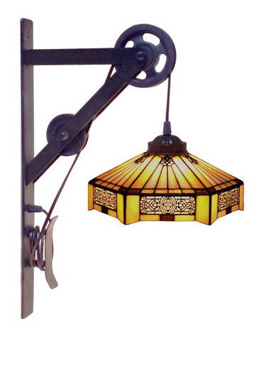 Tiffany mobile wall light with pulley d.20cm