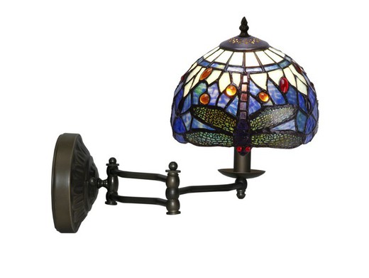 Lampada da parete mobile Tiffany serie Belle Epoque diametro 20cm Tiffan e luce