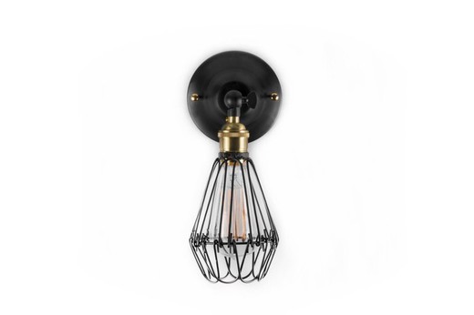 Vintage de lâmpada de parede com gaiola de Metal Laes d.18cm