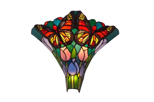 Aplique Serie Butterfly Tiffan y Luz Lado 37cm