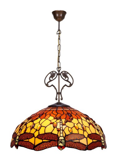 Anhänger mit Ornament aus Tiffany Belle Amber Series, Durchmesser 54 cm