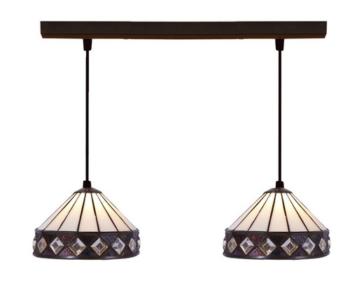 Deckenanhänger mit zwei Lampenschirmen Tiffany Series Ilumina d.20cm