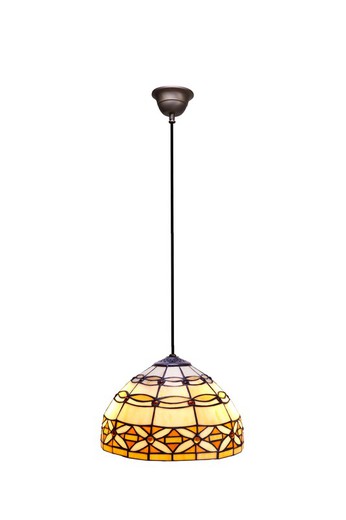 Medium ceiling pendant diameter 30cm with cable Tiffany Series Ivory