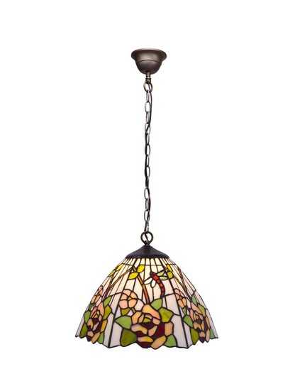 Tiffany ceiling pendant in light tones