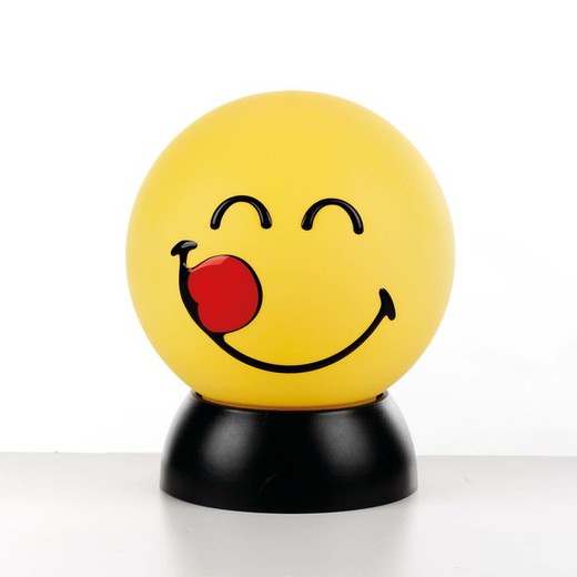 Emoticon smiley giallo che attacca fuori linguetta