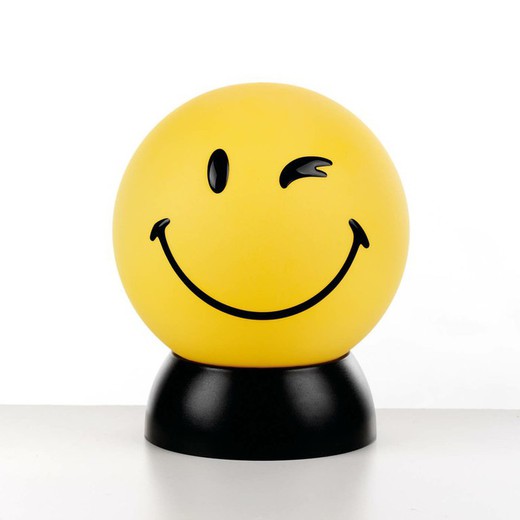 Emoticon sorridente amarelo piscando