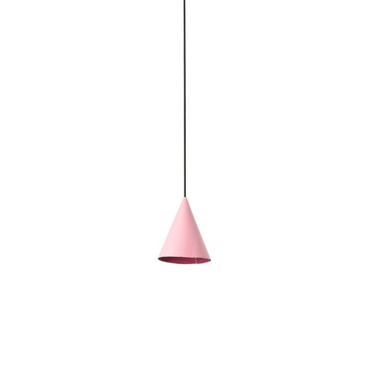 FADA LED Pink leather pendant lamp Faro