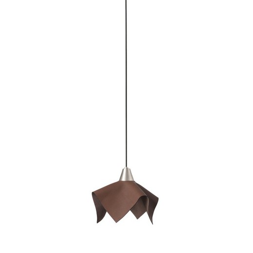 FAUNA Lampe suspension LED cuir marron Faro