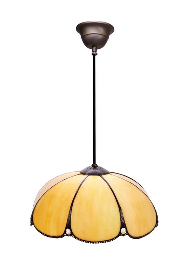 Pendant Lamp with black cable Tiffany Virginia Series Diameter 30cm of "Tiffan and Light"