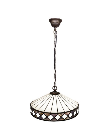 Suspension avec chaîne de plafond Tiffany diamètre 30cm Tiffan et lumière