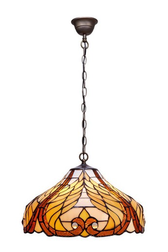 Lâmpada pendente com corrente Tiffany Dalí Series Diâmetro 45cm Tiffan e Light