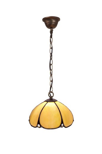 Lampe Suspension avec chaîne Tiffany Série Virginia Diamètre 20cm Tiffan and Light