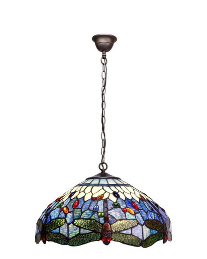 Lámpara colgante de techo Tiffany Serie Belle Epoque d.54cm