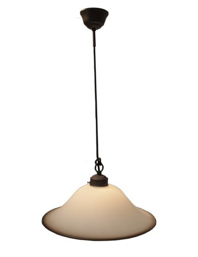 Hanging lamp in painted glass and brown trim Tennessee Series