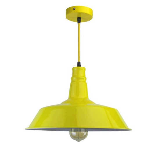 Hanging lamp metal Vintage Yellow color Laes