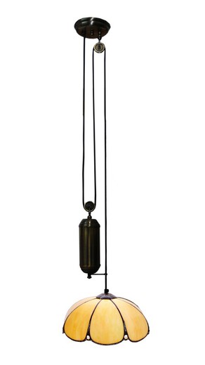 Tiffany Ceiling Pendant Lamp goes up and down with pulleys Virginia Series d.30cm