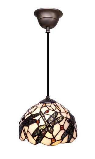 Lámpara Colgante Tiffany Serie Pedrera Diámetro 20cm Tiffan y Luz