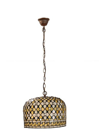 Lámpara Colgante Tiffany Serie Queen Diámetro 30cm Tiffan y Luz