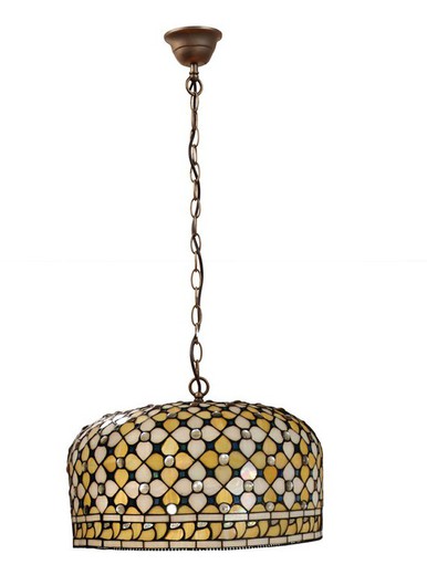Lámpara Colgante Tiffany Serie Queen Diámetro 45cm Tiffan y Luz
