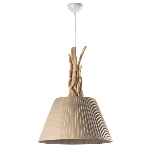 Woody Series hanging lamp with 1 Sabbia lampshade