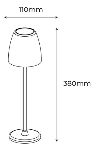 Lámpara de mesa sin cable color negro  MOON