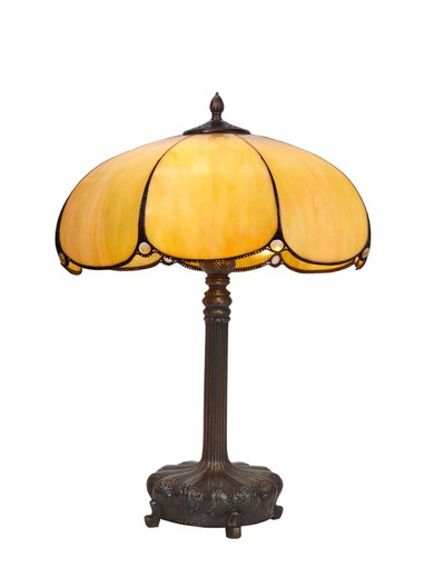 Lampe de table Tiffany avec socle en forme Série Virginia diamètre 45cm de "Tiffan et lumière"