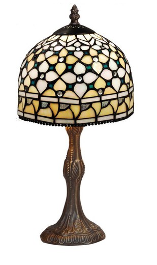 Candeeiro de mesa Tiffany Diâmetro 20cm Queen Series Tiffan e luz