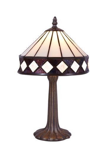 Lámpara de mesa Tiffany montura clásica Serie Ilumina diámetro 20cm Tiffan y luz