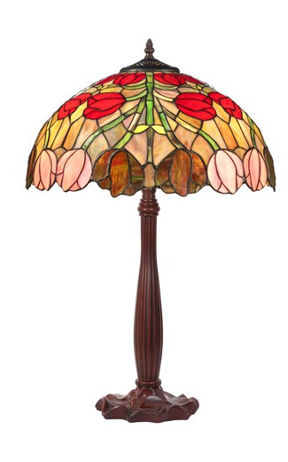 Tiffany table lamp Thor series d.40cm chocolate base by Artistar