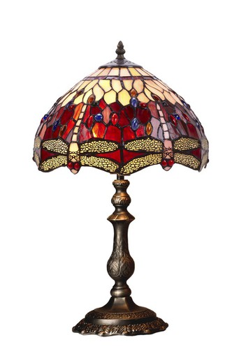 Lámpara de Sobremesa "42" Tiffany Serie Belle Rouge Diá.30cm Tiffan y Luz