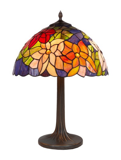 Tiffany Guell Serie Tischlampe Baumsockel Durchmesser 40cm Tiffan und Licht