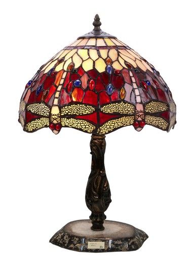 Base lampada da tavolo con agata trasparente Tiffany Serie Belle Rouge Diametro 30cm Tiffan e Luce