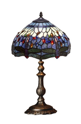Lámpara De Sobremesa base con forma Tiffany Serie Belle Epoque Diámetro 30cm Tiffan y Luz