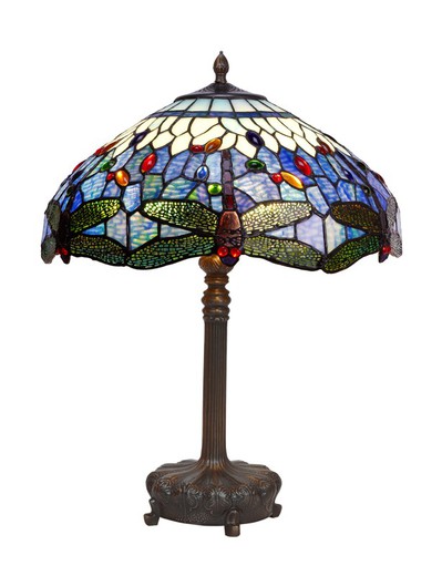 Lampe de table XXL pied avec appliques Série Tiffany Belle Epoque Diamètre 54cm Tiffan and Light