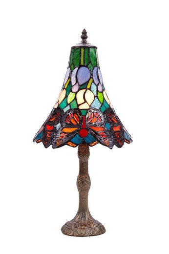 Lampada da tavolo con base sagomata Serie Butterfly d.25cm di "Tiffan e luce"