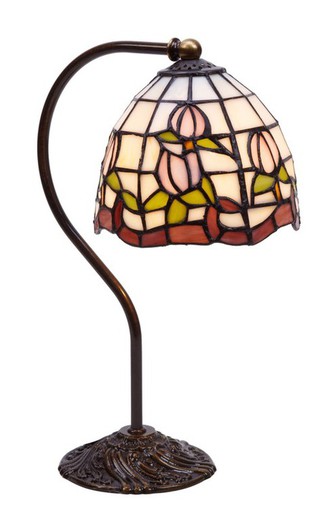 Lampada da Tavolo con braccio Serie Compact Diametro 15cm Tiffany e Luce