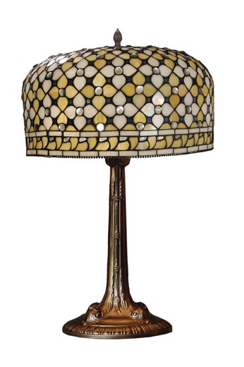 Lámpara De Sobremesa con forma Tiffany Serie Queen Diámetro 45m Tiffan y Luz