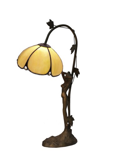 Lampe de table avec femme Virginie Série de "Tiffan et Lumière"