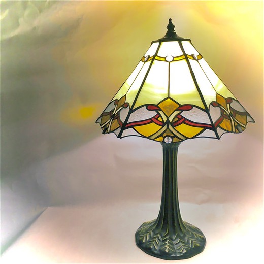 Beige konische Tischlampe, Durchmesser 34 cm, National-Serie
