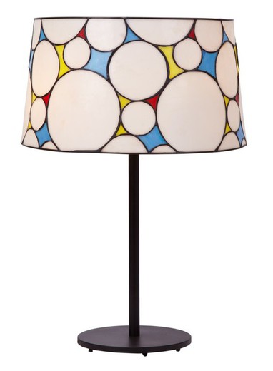 Moderne Tischlampe Tiffany Serie Hippy Durchmesser 40cm Tiffan und Licht