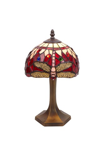 Table Lamp Belle Rouge Series hexagonal base Diameter 20cm Tiffan and Light