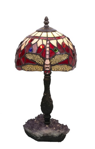 Lampe de table Série Belle Rouge avec base amavista Diamètre 20cm Tiffan and Light