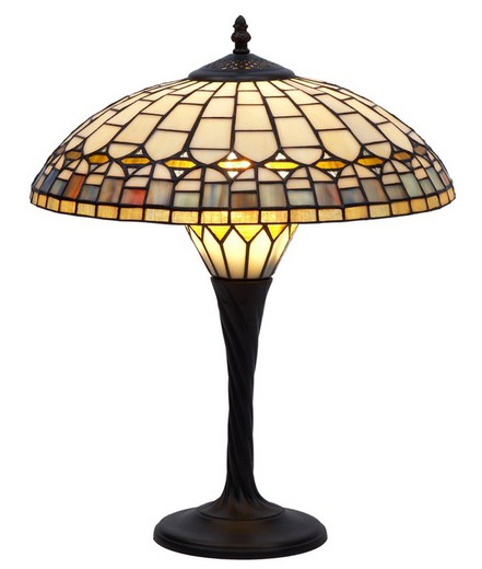 Lampada da Tavolo Serie Quarz Diametro 40cm Tiffany e Luce