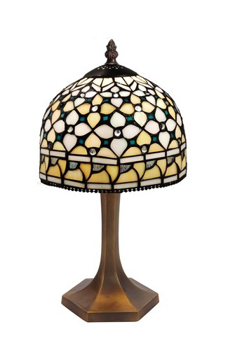 Lampe à Poser Série Queen base hexagonale Diamètre 20cm Tiffan and Light