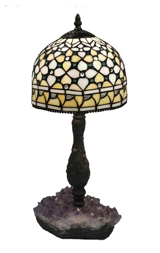Table Lamp Queen Series with amethyst base Diameter 20cm Tiffan and Light