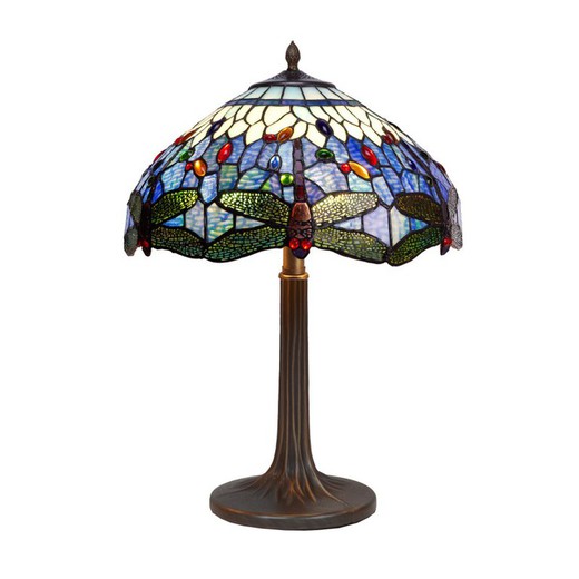 Lampada da tavolo Tiffany con base ad albero Serie Belle Epoque d.40cm Tiffan e Luce
