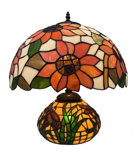 Lampe de table Tiffany avec base lumineuse série Diamond